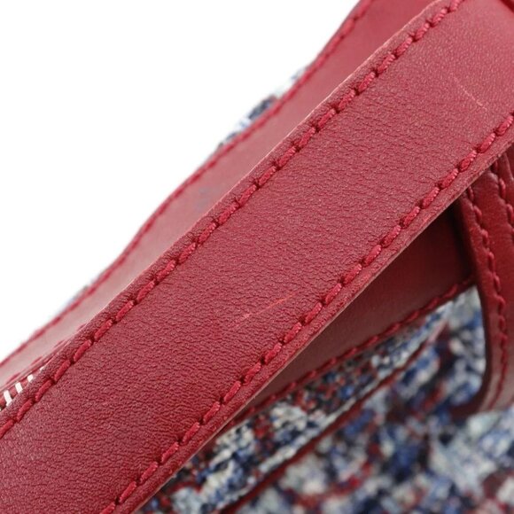 CHANEL One Belt Shoulder Bag Clover charm Red tweed Women - Picture 7 of 12